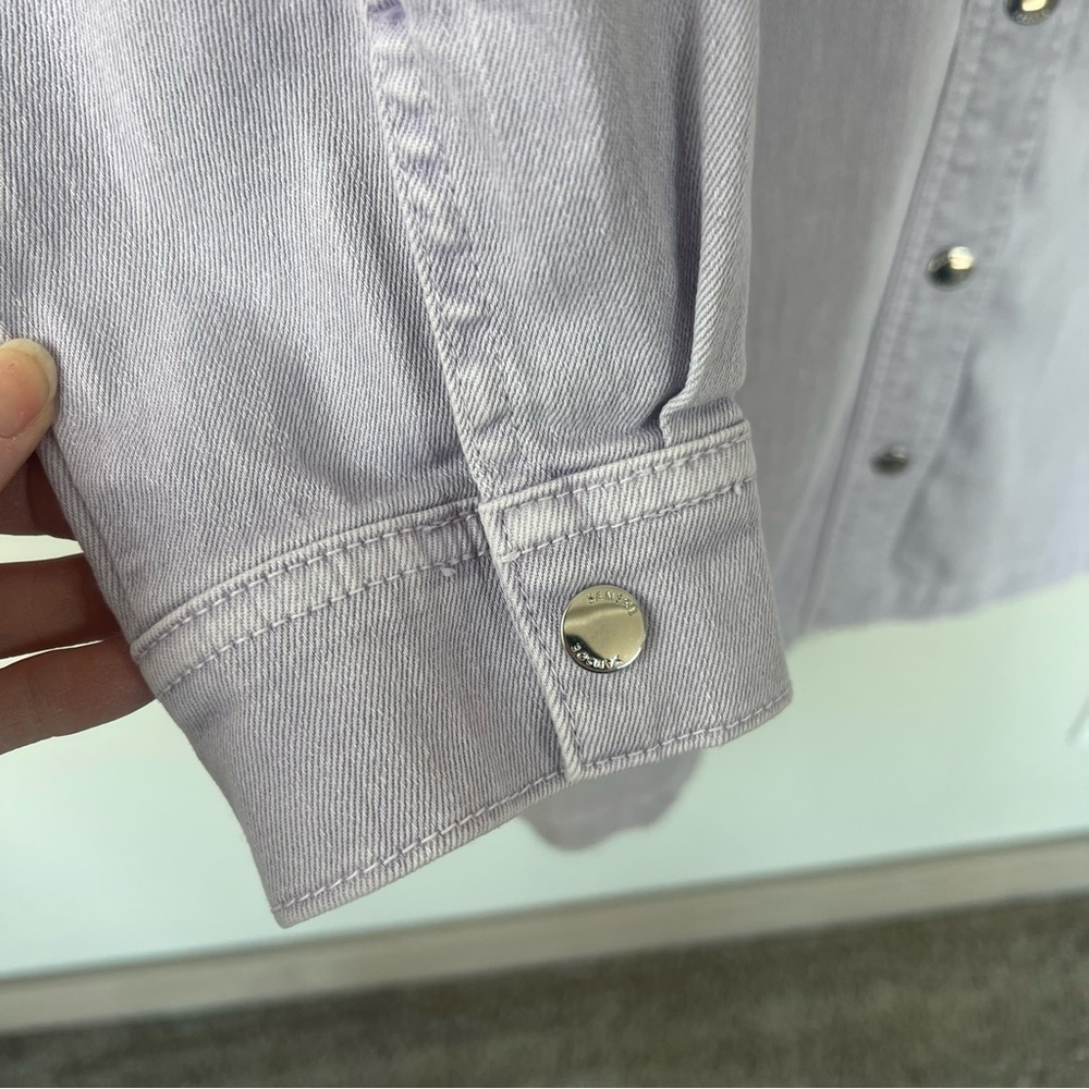 NWOT SAMSOE SAMSOE Bertha Denim Shirt Dress Lilac Purple Casual Women’s Large - Picture 7 of 14
